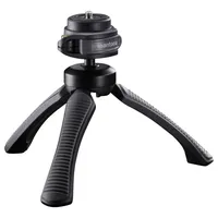 Mantona Gaia Tischstativ 1/4 Zoll Arbeitshöhe=13cm Grau Wasserwaage, inkl.