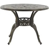 Beliani Gartentisch Dunkelbraun Aluminium Rund Retro-Optik Bistro Gartenmöbel