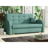 MIRJAN24 Schlafsofa Viva Gold III, mit Bettkasten und Schlaffunktion, 3 Sitzer Polstersofa inkl. Kissen, Wohnlandschaft grün