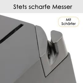 Hanseküche Messerblock Schwarz – Messerset mit Messerhalter aus Holz und Schärfer Groß Block Messer Set