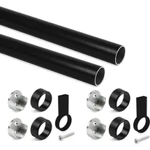 Emuca Schrankstangen-Set Ø28 1150 mm Schwarz