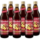 Rabenhorst 11 plus 11 Obst & Gemüse 6er Pack (6 x 700 ml) - Multi-Vitamin-Mehrfrucht-Gemüsesaft aus Obst und Gemüse, 10 Vitaminen und Provitamin A