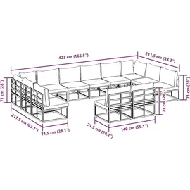 vidaXL Garten-Sofa-Set 12-tlg. schwarz