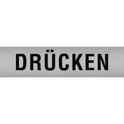 Aufkleber - Piktogramm Drücken, Edelstahl, selbstklebend, 160x40 mm