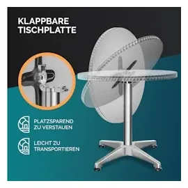 CASARIA Stehtisch 2in1 Ø 60 x 115 cm silber