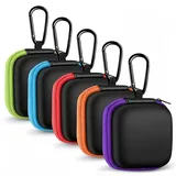 Hiacinto 5 Stück Kopfhörer Etui kopfhörer Tasche mini Tasche mit Netz Schutzhülle stoßfest Harte Schale Mesh Tasche für In Ear Earbuds Bluetooth USB Stick SD Karte