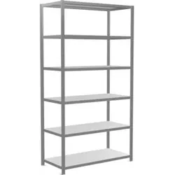 Schulte Grundregal Steckregal MULTIplus250 2500 x 1300 x 600 mm 6 Fachböden Kreuzstrebe verzinkt