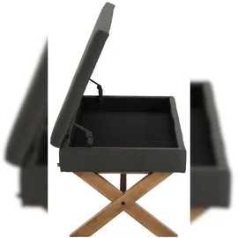 CLP Sitzbank Namaro Stoff I Polsterbank Mit Stauraum I Gesteppte Truhenbank Mit Zierknöpfen