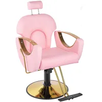 LipomA Friseurstuhl Mit 360° Drehung Und Hydraulikpumpe, Professioneller Friseursessel Frisörstuhl Höhenverstellbar,Barbersessel Für Spa, Schönheit,Rosa