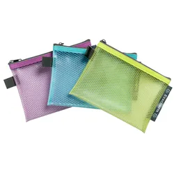Exacompta 38120E 12x Transparente Tasche/Etui mit Reißverschluss, flexibles Recycling-PP, Kollektion Pop'N Co - Farben sortiert