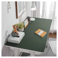 Groß Schreibtischmatte Leder Wasserdichte Schreibtischunterlage Kunstleder Warme Mauspad Schreibtisch Unterlage Abwischbar Tischmatte Schreibtisch Rutschfest Tischauflage Esstisch (60x60cm,Dark Green)