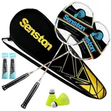 luxuskollektion Graphit Badminton Set Profi Federballschläger Leichtgewicht mit
