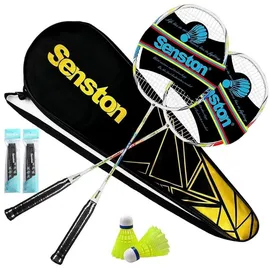 luxuskollektion Graphit Badminton Set Profi Federballschläger Leichtgewicht mit