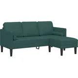 vidaXL Sofa 3-Sitzer L-Form Dunkelgrün 160 cm Stoff