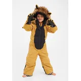 WeeDO Schneeoverall "LIODO", Jungen, Gr. 116/128, braun (golden braun, schwarz), Obermaterial: 100% Polyester; Innenfutter: 100% Polyester; Füllung: 100% Polyester; Ärmelfutter: 100% Polyamid, Langarm, Overalls, Hochfunktionaler Schneeanzug