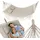 outtec Outtec® Hängematte mit 2 Kissen - 200x150 cm, bis 220kg - Boho Hammock für Outdoor, Garten, Balkon - für Kinder und Erwachsene - Beige