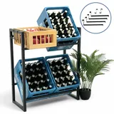 DanDiBo Ambiente Getränkekistenregal 4 Kisten Metall 96597 Schwarz