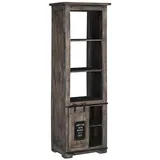 Massivmoebel24 Bücherregal Mango 60x41x180 grau lackiert Railway #204