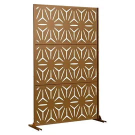 casa.pro Trennwand 180 x 120 cm Braun verzinkter Stahl