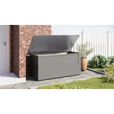 Karibu Auflagenbox Gartenbox für Auflagen Storage Box XXL (1 Stück, Gartenbox Storage Box) grau 176 cm x 79 cm