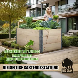 BigDean Hochbeet 120 x 80 x 60 cm Beige
