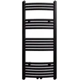 vidaXL Heizkörper Handtuchheizkörper Warmwasser Gebogen 500 x 1160 mm schwarz
