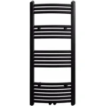 vidaXL Heizkörper Handtuchheizkörper Warmwasser Gebogen 500 x 1160 mm schwarz