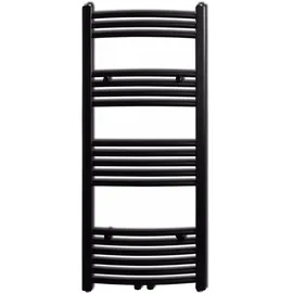 vidaXL Heizkörper Handtuchheizkörper Warmwasser Gebogen 500 x 1160 mm schwarz