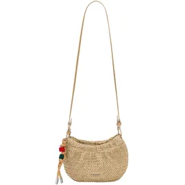 DESIGUAL Umhängetasche Half Logo Raffia Waverly Phone Natural beige