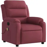 vidaXL Massagesessel Weinrot Polyester 92,5 x 100 x 0 cm Rot mit Fernbedienung