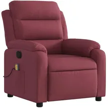 vidaXL Massagesessel Weinrot Polyester 92,5 x 100 x 0 cm Rot mit Fernbedienung