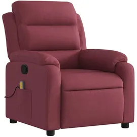 vidaXL Massagesessel Weinrot Polyester 92,5 x 100 x 0 cm Rot mit Fernbedienung