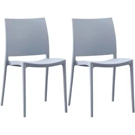 CLP Gartenstuhl Meton 42 x 42 x 81 cm hellgrau 2 St.