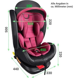 XOMAX XZ-16 Kindersitz drehbar 360° mit ISOFIX und Liegefunktion I mitwachsend I 0-36 kg, 0-12 Jahre, Gruppe 0/1/2/3 I 5-Punkt-Gurt und 3-Punkt-Gurt I Bezug abnehmbar, waschbar I ECE i-Size 129R