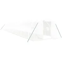 VidaXL Gewächshaus mit Stahlrahmen Weiß 54 m2 18x3x2 m