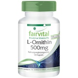 fairvital | L-Ornithin 500mg - 120 Kapseln - HOCHDOSIERT - Vegan