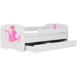 raumhirsch furniture Kinderbett mit Motiv Pferd 80 x 180 cm Holzwerkstoff weiß