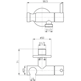 Stilform Design WC/Bidet Handbrause Komplettset mit Absperrventil Rund Schwarz