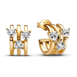 Pandora Timeless Dreifaches Herz Creolen Goldfarben