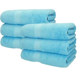 Betz 6 Stück Saunatücher Saunatuch Saunahandtuch Set Premium 100% Baumwolle Frottier XXL Badetuch Strandtuch Größe 70x200 cm Farbe türkis