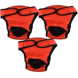 Hixingo 3 Stück Hundewindeln für Hündinnen Inkontinenz, Wiederverwendbare Hunde Windeln Läufigkeitshose Hygienisch und Saugstark Hundewindeln für Männliche und Weibliche (XS,Rot)