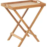 Beliani Gartentisch Beistelltisch 68 x 68 x 73 cm Hellbraun
