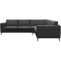 FLEXLUX Ecksofa »Fiore, gleichschenklig, super Sitzkomfort durch Kaltschaum im Sitz«, breite Armlehnen, Füße Alu+schwarz schwarz