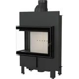 Eck Kamineinsatz kratki LUCY 12 SLIM 3 - 10 kW linke Seitenscheibe links flach
