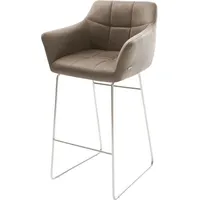 DeLife Barstuhl Yulo-Flex Kufengestell Edelstahl Vintage Taupe