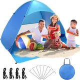 COVACURE Strandmuschel Pop Up XXL 3-4 Personen UV-Schutz UPF 50+