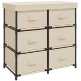vidaXL Lagerschrank mit 6 Schubladen 55×29×55 cm Creme Stahl