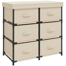 vidaXL Lagerschrank mit 6 Schubladen 55×29×55 cm Creme Stahl