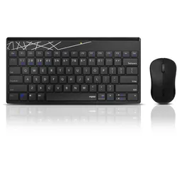 Rapoo Kabelloses Multi-Mode-Deskset "8000M", QWERTZ-Layout kabelloses Multi-Mode-Deskset - Multi-Mode-Drahtlostechnik via Bluetooth - 1300-dpi-Maus mi