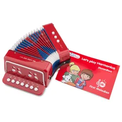New Classic Toys Akkordeon - rot mit Musikbuch 10055